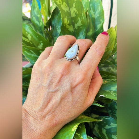 NWT 925 Sterling Silver Plated moonstone white women’s ring size 8 - Picture 3 of 15